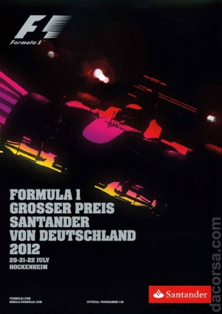 Poster of Großer Preis Santander von Deutschland 2012, FIA Formula One World Championship round 10, Germany, 20 - 22 July 2012