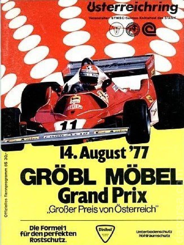 Poster of Grobl Mobel Grand Prix 1977, FIA Formula One World Championship round 12, Austria, 14 August 1977