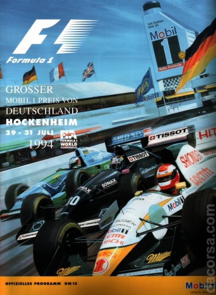 Image representing Grosser Mobil 1 Preis von Deutschland 1994, FIA Formula One World Championship round 09, Germany, 29 - 31 July 1994