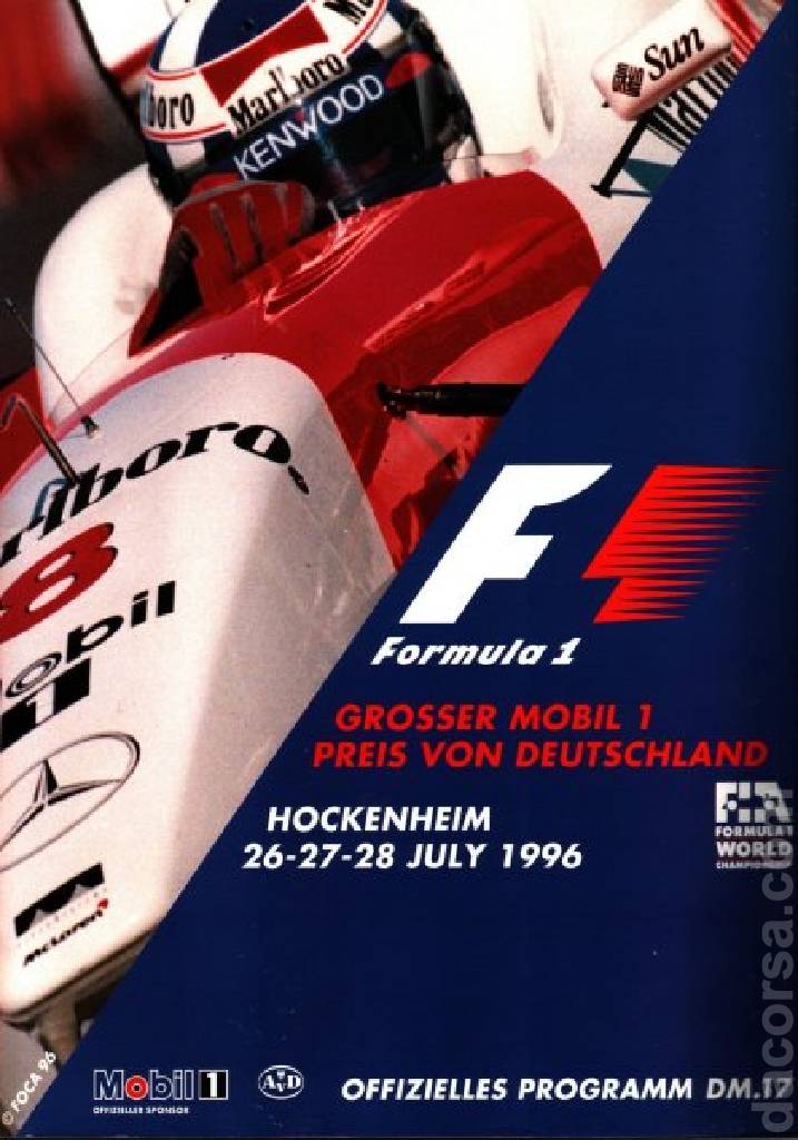 Image representing Grosser Mobil 1 Preis von Deutschland 1996, FIA Formula One World Championship round 11, Germany, 26 - 28 July 1996