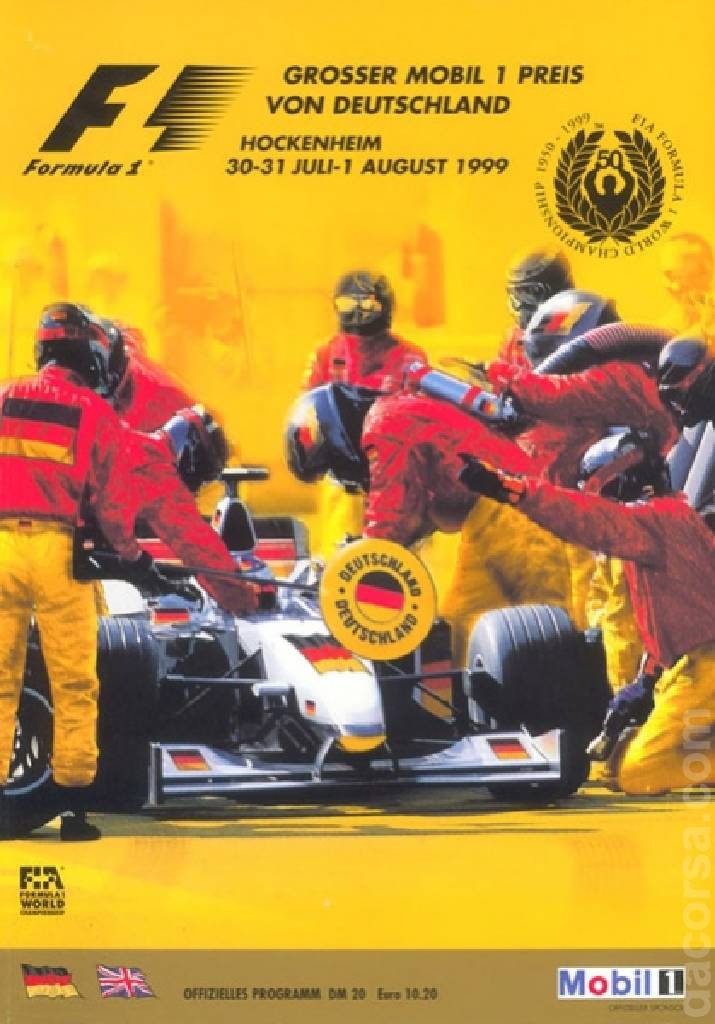 Image representing Grosser Mobil 1 Preis von Deutschland 1999, FIA Formula One World Championship round 10, Germany, 30 July - 1 August 1999