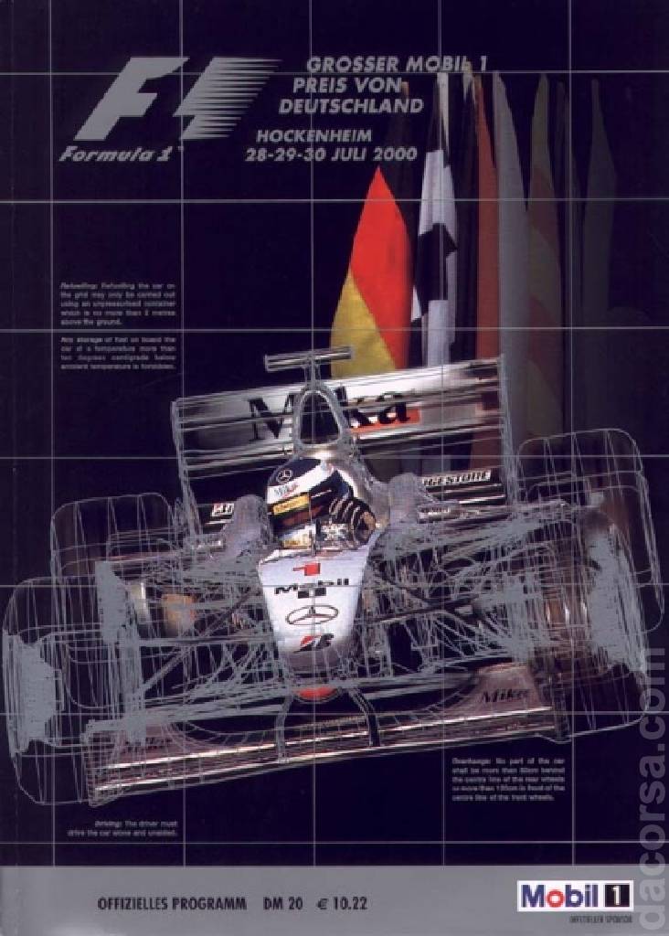 Image representing Grosser Mobil 1 Preis von Deutschland 2000, FIA Formula One World Championship round 11, Germany, 28 - 30 July 2000