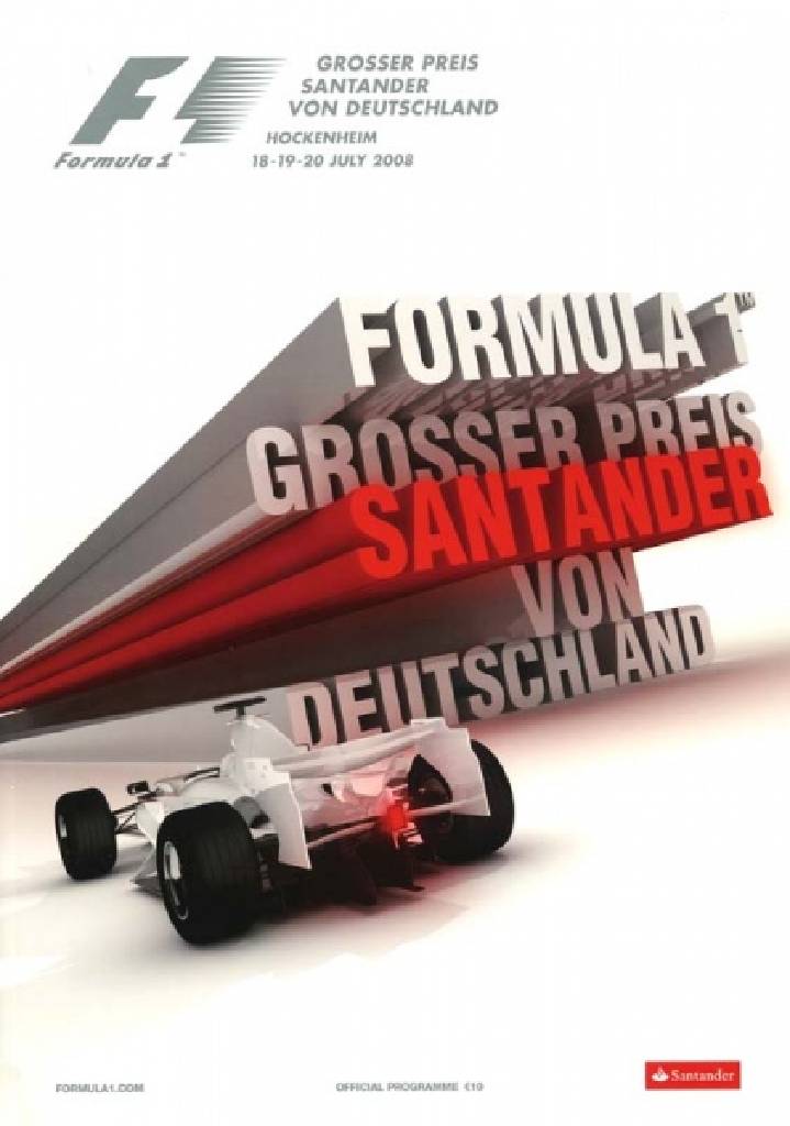 Poster of Grosser Mobil 1 Preis von Deutschland 2008, FIA Formula One World Championship round 10, Germany, 18 - 20 July 2008