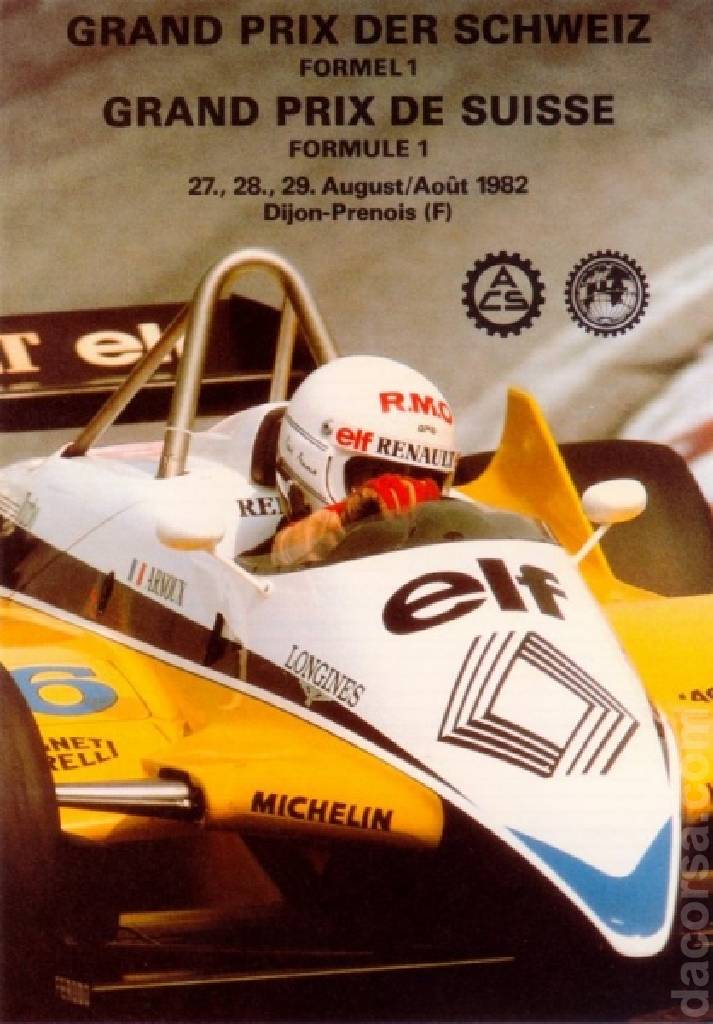 Poster of Grosser Preis der Schweiz 1982, FIA Formula One World Championship round 14, Switzerland, 27 - 29 August 1982