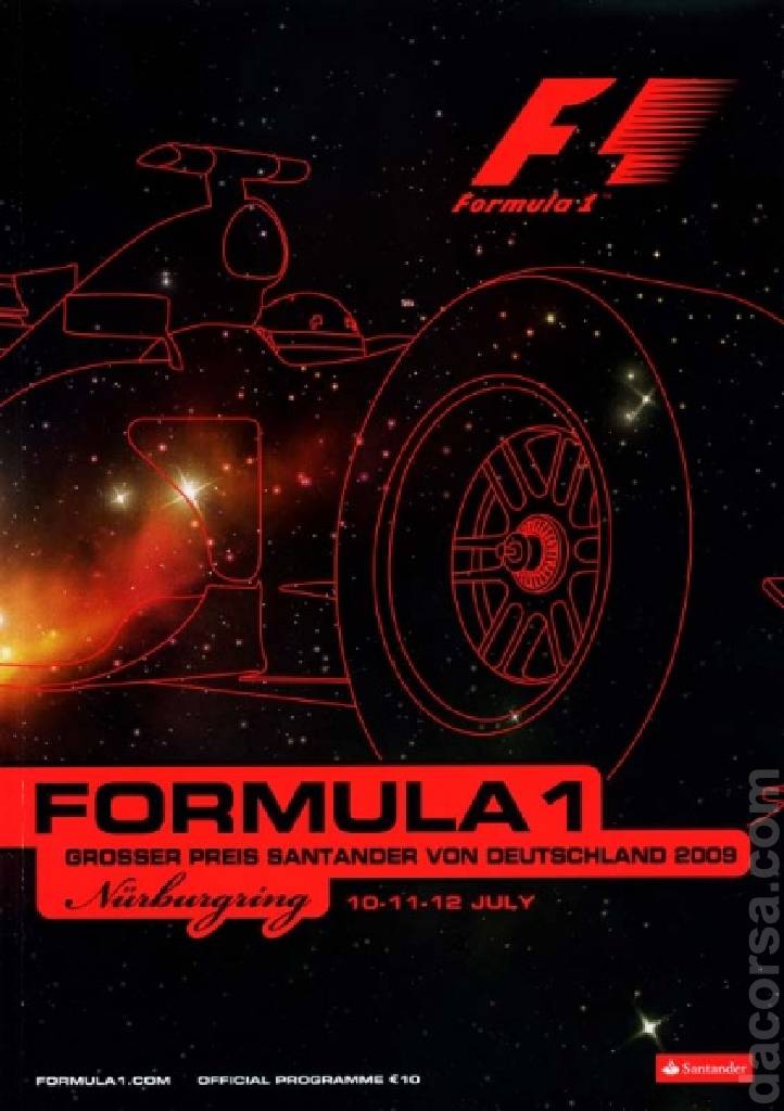 Poster of Grosser Preis Santander von Deutschland 2009, FIA Formula One World Championship round 09, Germany, 10 - 12 July 2009
