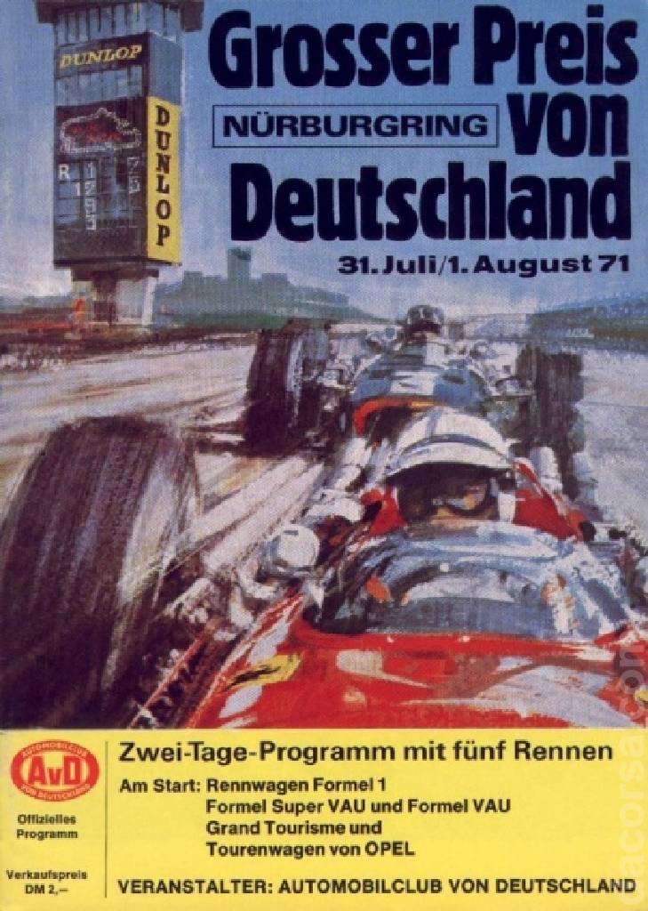 Poster of Grosser Preis von Deutschland 1971, FIA Formula One World Championship round 07, Germany, 31 July - 1 August 1971