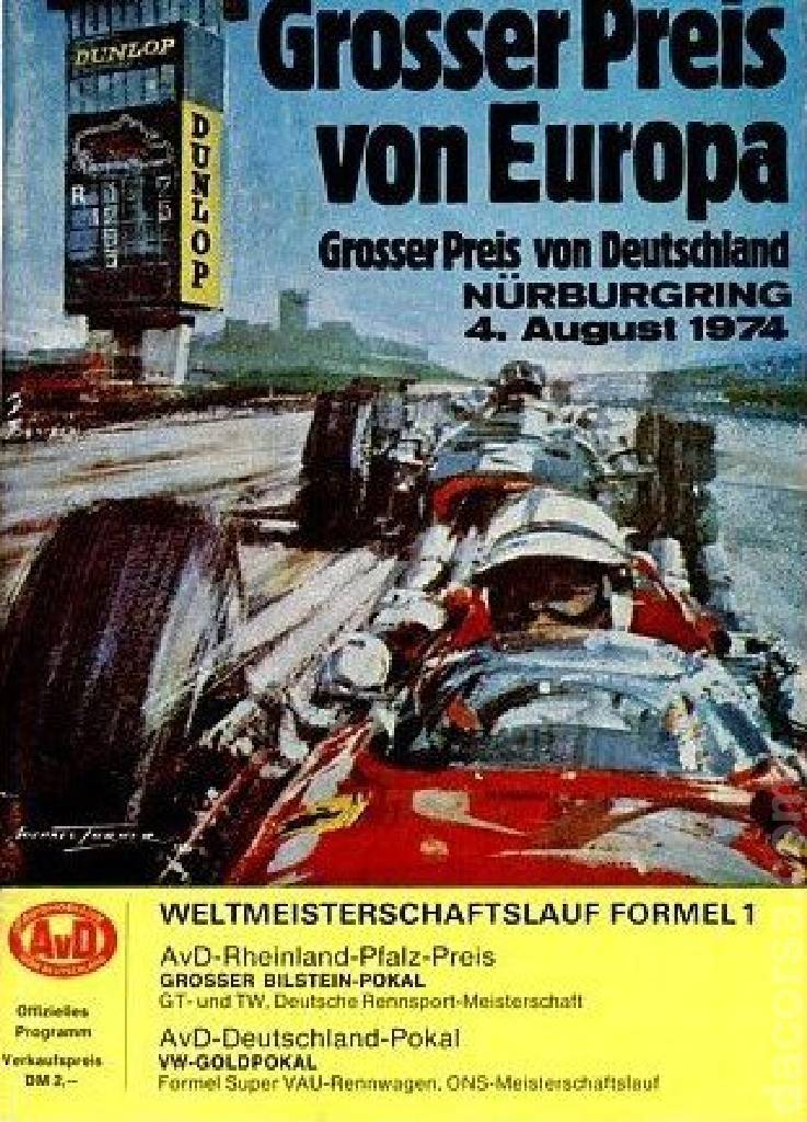 Poster of Grosser Preis von Deutschland 1974, FIA Formula One World Championship round 11, Germany, 4 August 1974