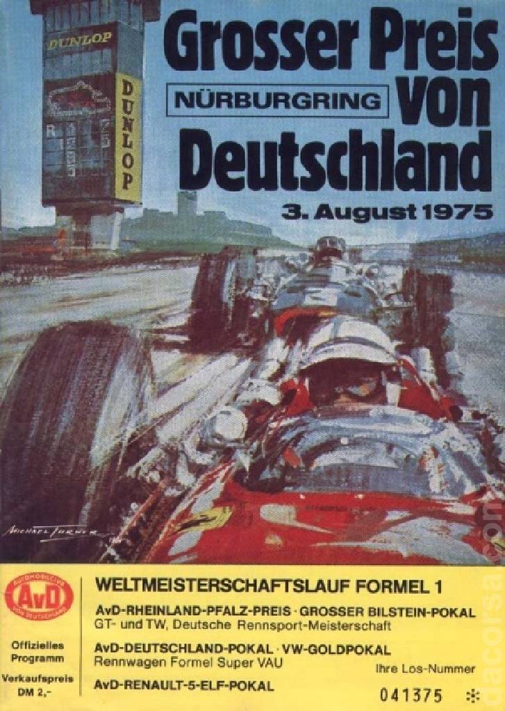 Poster of Grosser Preis von Deutschland 1975, FIA Formula One World Championship round 11, Germany, 3 August 1975