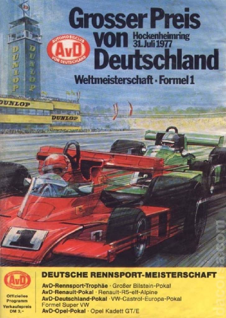 Image representing Grosser Preis von Deutschland 1977, FIA Formula One World Championship round 11, Germany, 31 July 1977