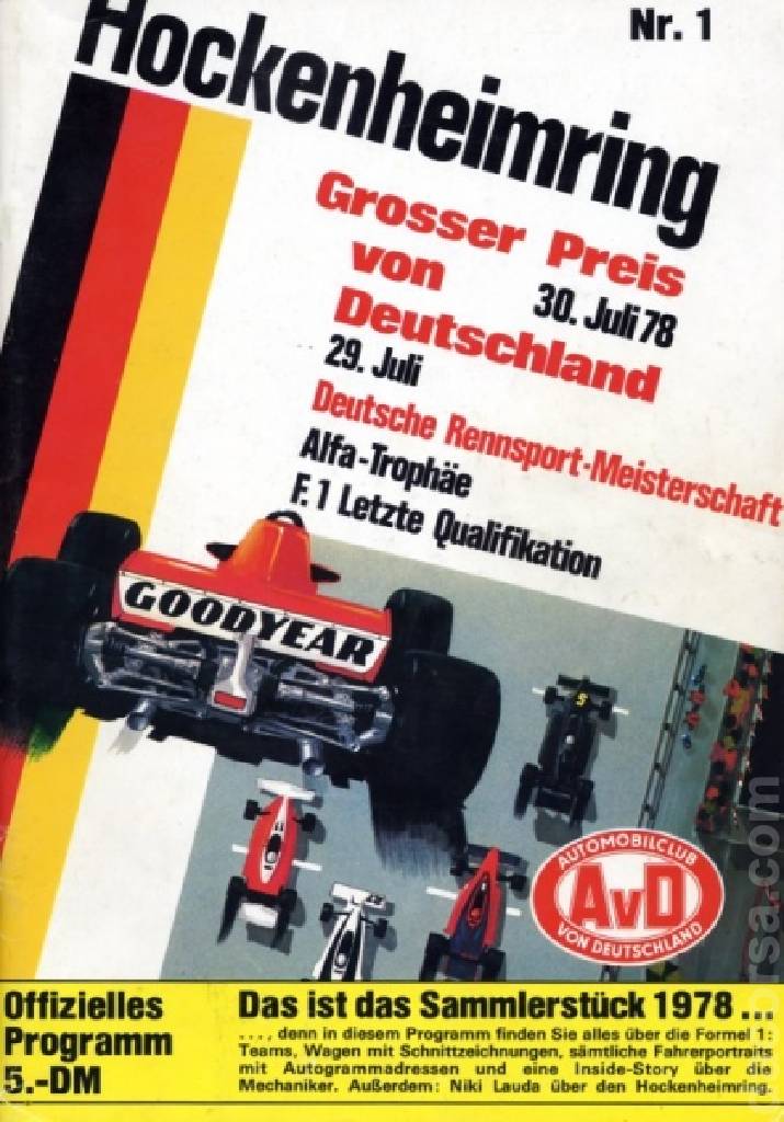 Poster of Grosser Preis von Deutschland 1978, FIA Formula One World Championship round 11, Germany, 29 - 30 July 1978