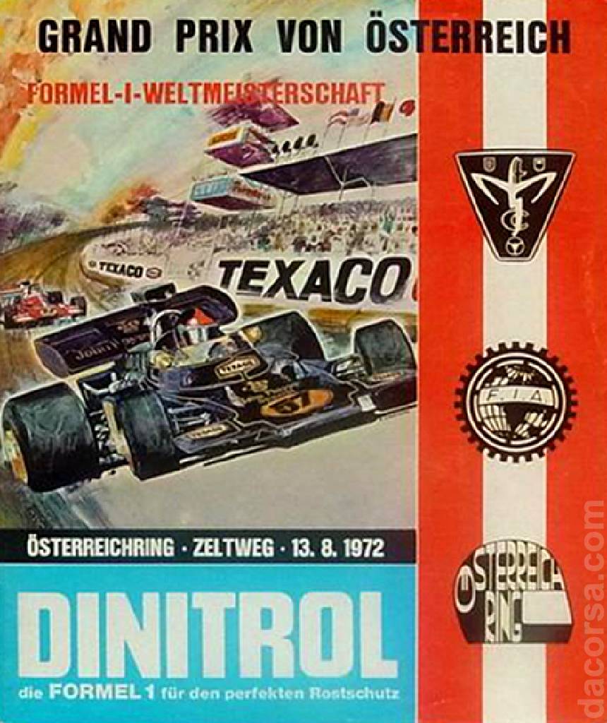 Poster of Grosser Preis von Osterreich 1972, FIA Formula One World Championship round 09, Austria, 13 August 1972