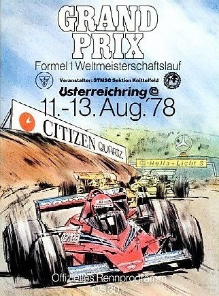 Poster of Grosser Preis von Osterreich 1978, FIA Formula One World Championship round 12, Austria, 11 - 13 August 1978