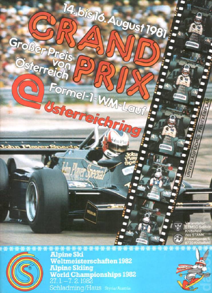 Poster of Grosser Preis von Osterreich 1981, FIA Formula One World Championship round 11, Austria, 14 - 16 August 1981