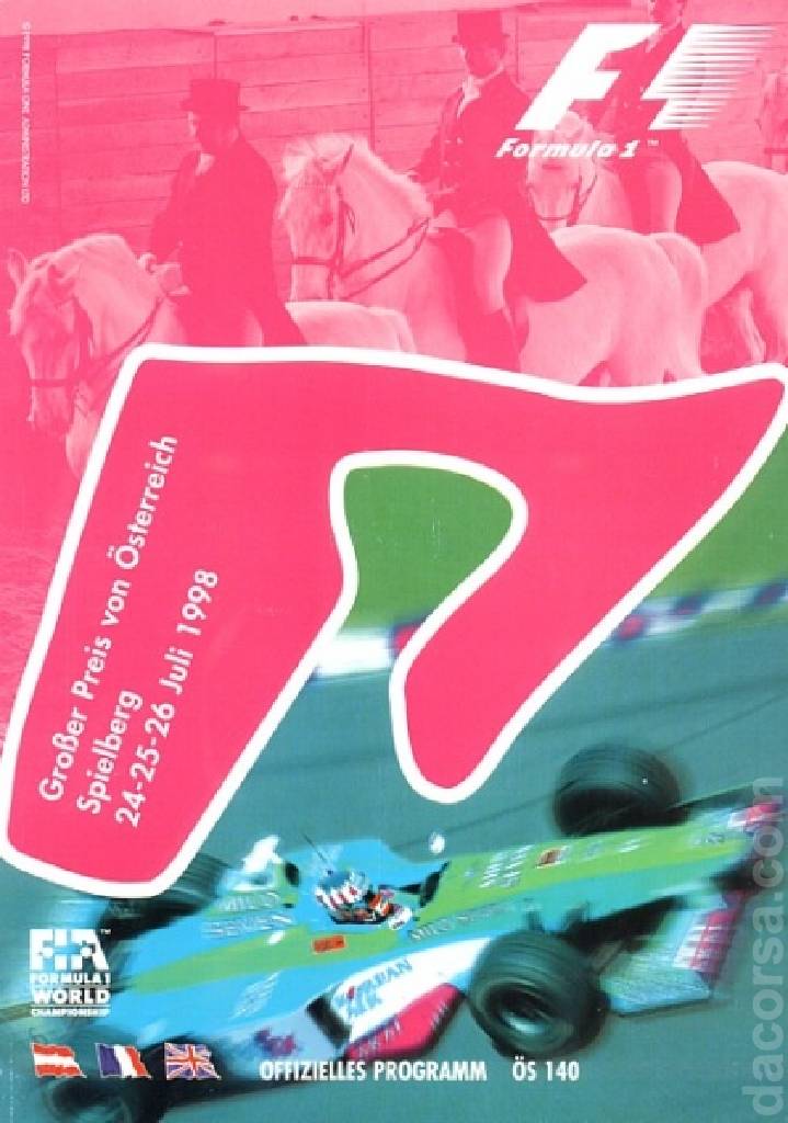 Poster of Grosser Preis von Osterreich 1998, FIA Formula One World Championship round 10, Austria, 24 - 26 July 1998