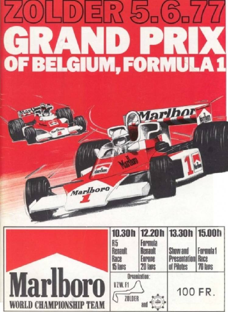 Poster of Grote Prijs van Belgie 1977, FIA Formula One World Championship round 07, Belgium, 5 June 1977