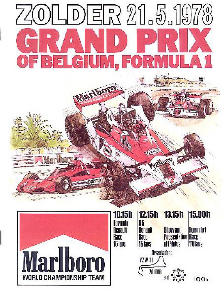 Poster of Grote Prijs van Belgie 1978, FIA Formula One World Championship round 06, Belgium, 21 May 1978