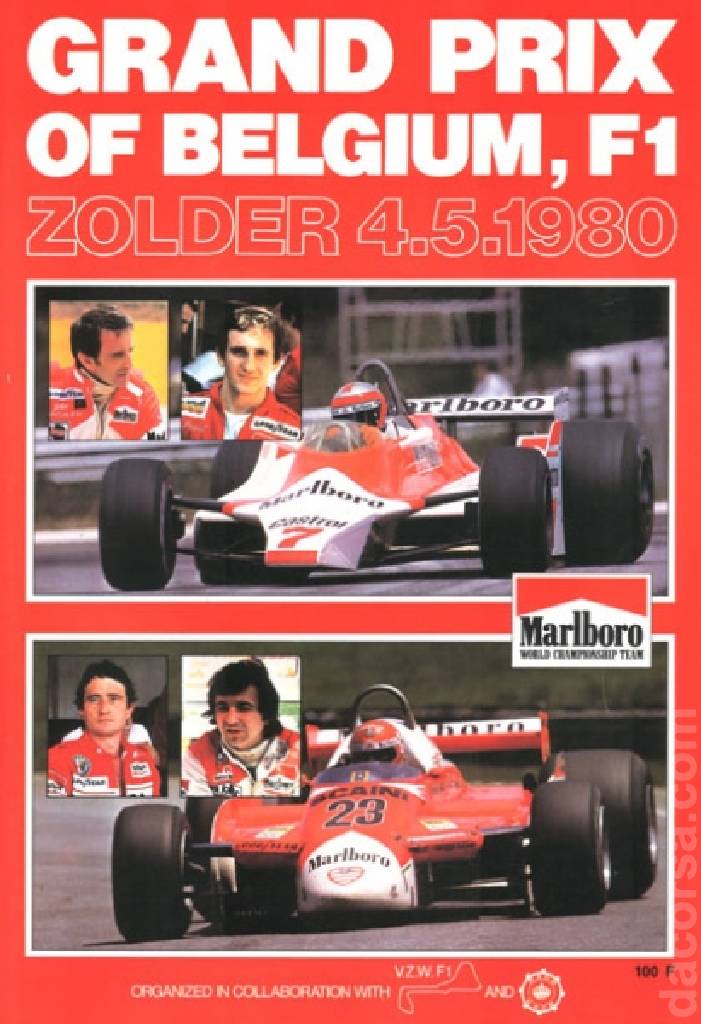 Poster of Grote Prijs van Belgie 1980, FIA Formula One World Championship round 05, Belgium, 4 May 1980