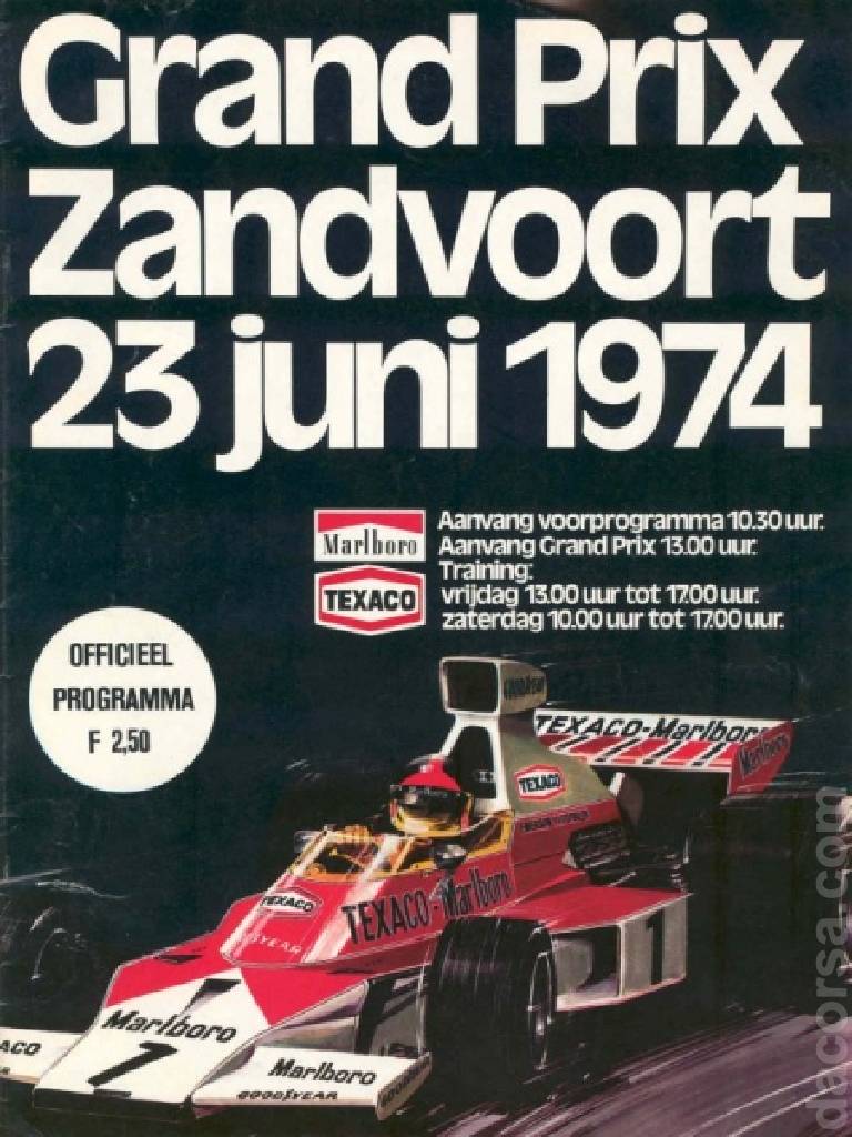 Poster of Grote Prijs van Nederland 1974, FIA Formula One World Championship round 08, Netherlands, 23 June 1974