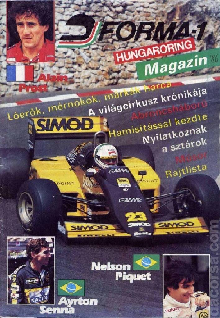 Poster of Hungarian Grand Prix 1986, FIA Formula One World Championship round 11, Hungary, 10 August 1986