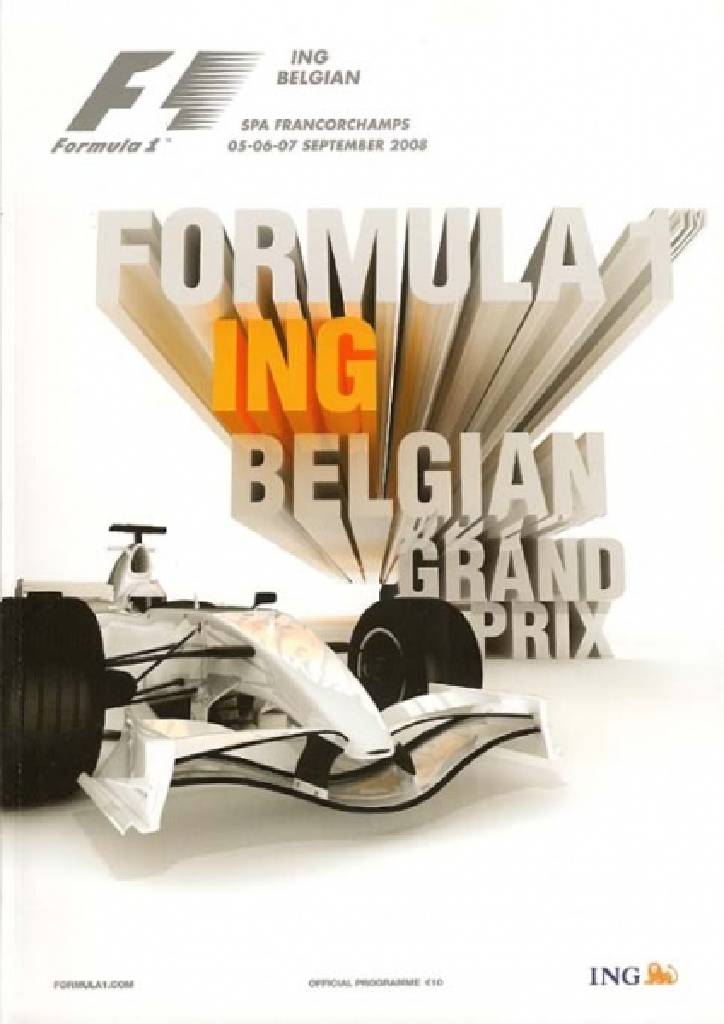 Poster of ING Belgian Grand Prix 2008, FIA Formula One World Championship round 13, Belgium, 5 - 7 September 2008