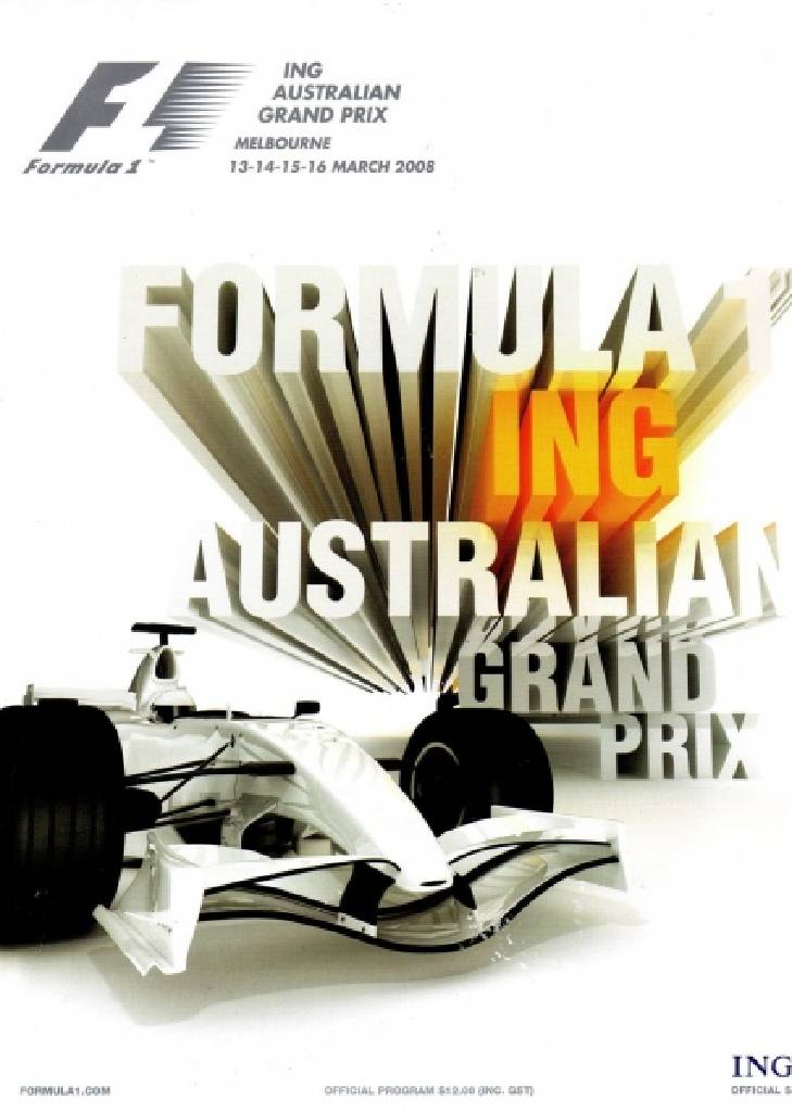Image representing ING Group Australian Grand Prix 2008, FIA Formula One World Championship round 01, Australia, 13 - 16 March 2008