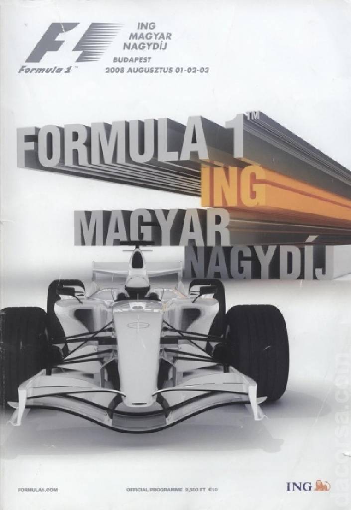 Image representing ING Magyar Nagydij 2008, FIA Formula One World Championship round 11, Hungary, 1 - 3 August 2008