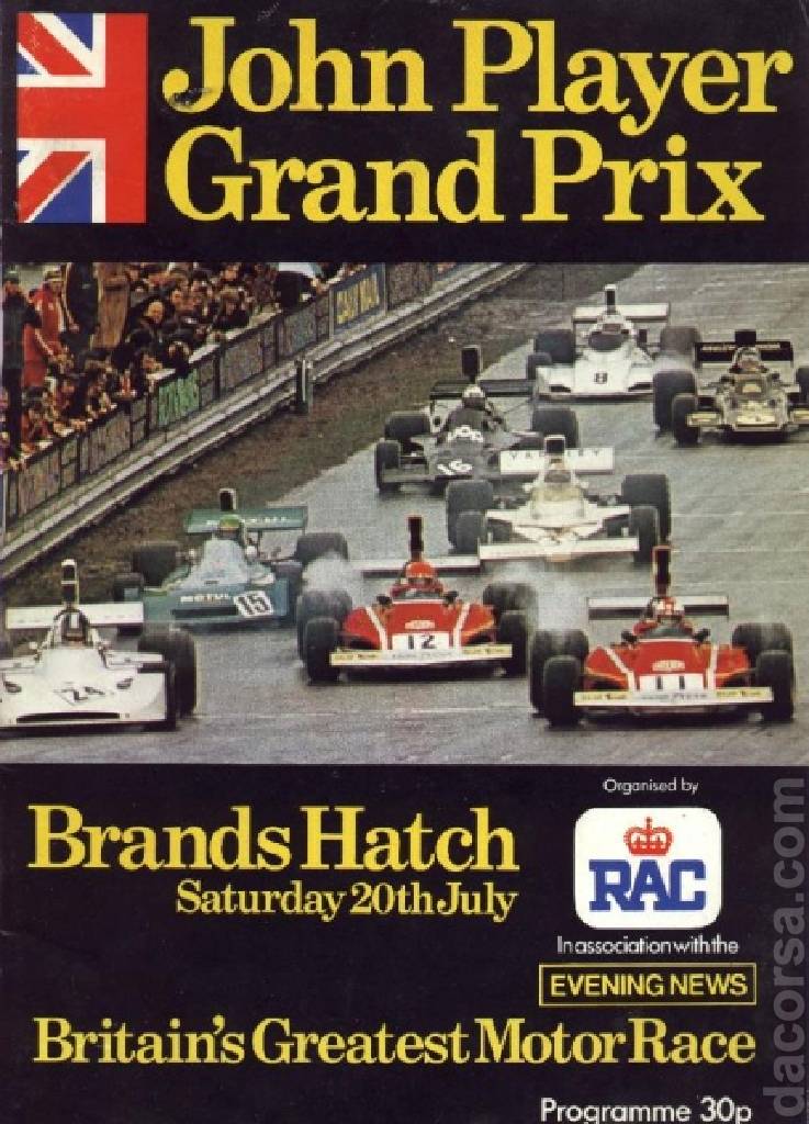 Poster of John Player Grand Prix 1974, FIA Formula One World Championship round 10, United Kingdom, 20 July 1974