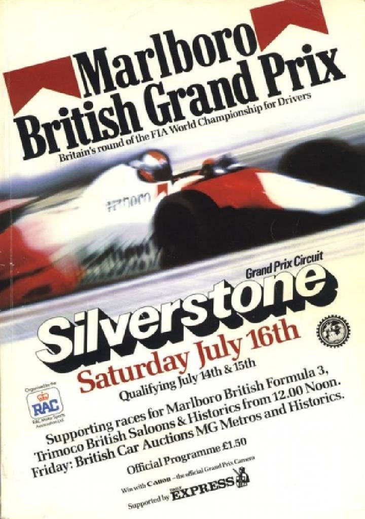 Poster of Marlboro British Grand Prix 1983, FIA Formula One World Championship round 09, United Kingdom, 14 - 16 July 1983
