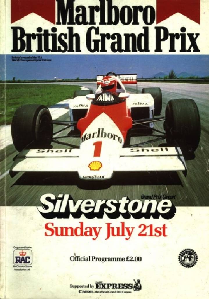 Poster of Marlboro British Grand Prix 1985, FIA Formula One World Championship round 08, United Kingdom, 21 July 1985