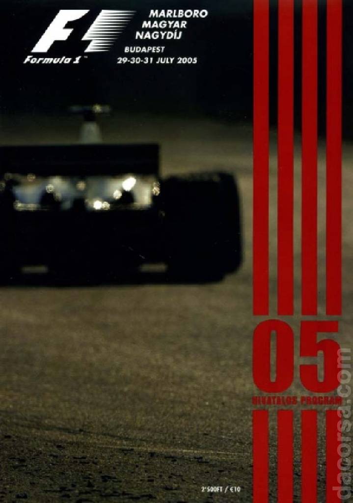 Poster of Marlboro Magyar Nagydij 2005, FIA Formula One World Championship round 13, Hungary, 29 - 31 July 2005