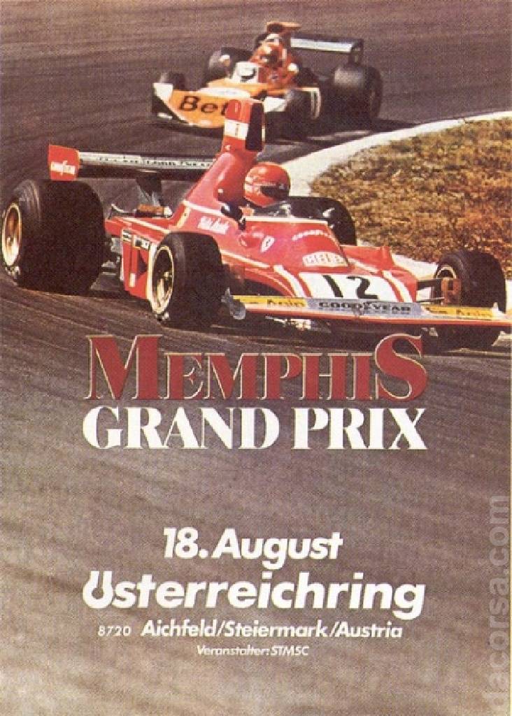 Poster of Mempis Grand Prix 1974, FIA Formula One World Championship round 12, Austria, 18 August 1974