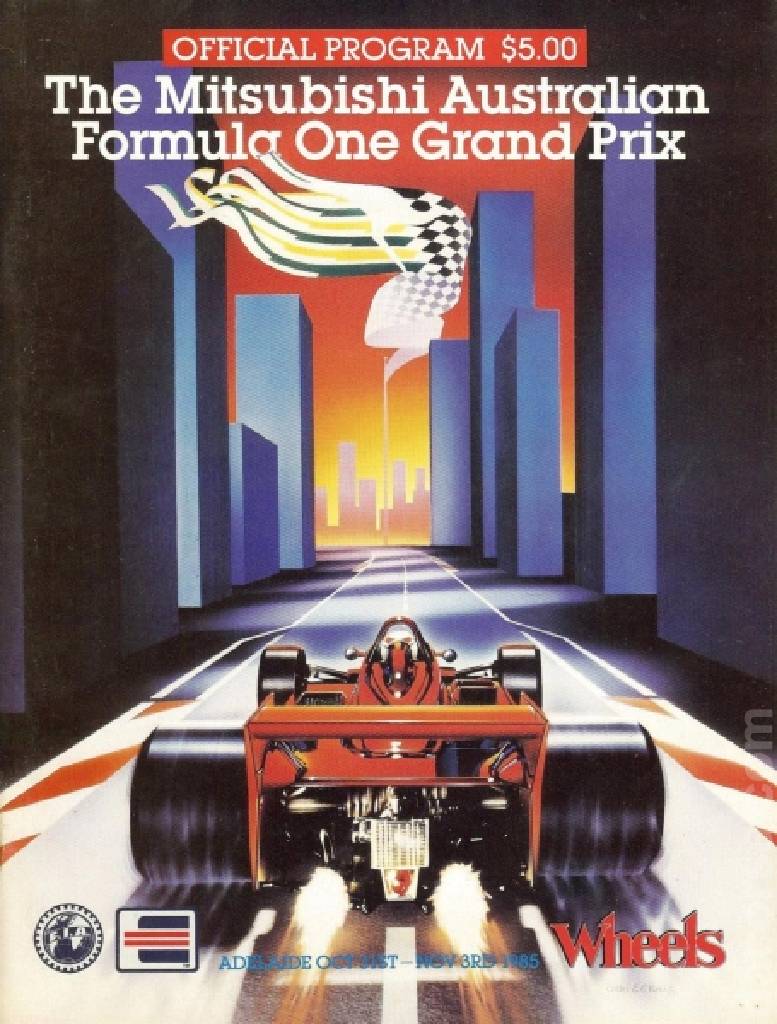 Poster of Mitsubishi Australian Grand Prix 1985, FIA Formula One World Championship round 16, Australia, 31 October - 3 November 1985