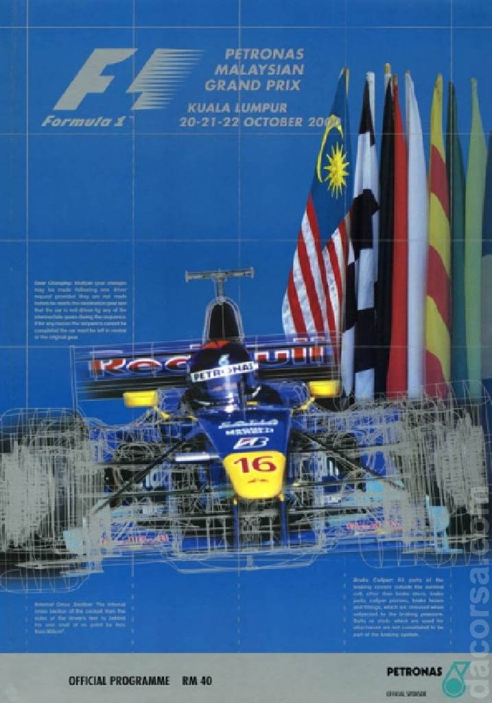 Poster of Petronas Malaysian Grand Prix 2000, FIA Formula One World Championship round 17, Malaysia, 20 - 22 October 2000