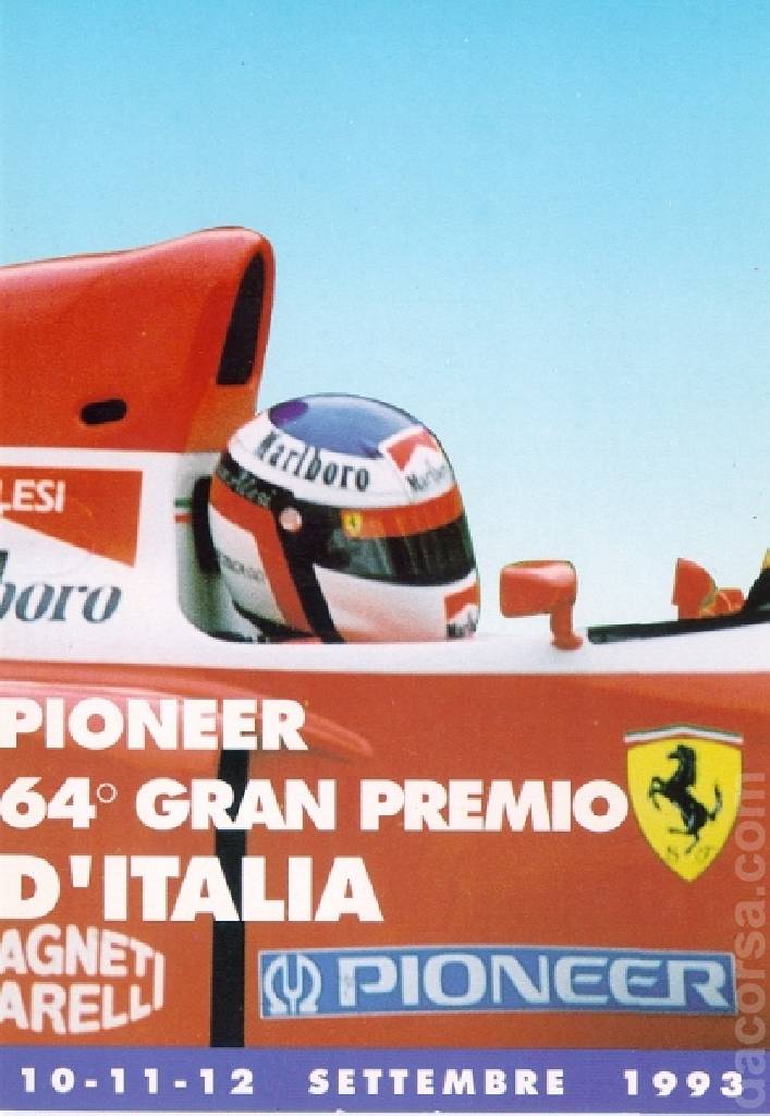 Image representing Pioneer 64. Gran Premio d'Italia 1993, FIA Formula One World Championship round 13, Italy, 10 - 12 September 1993