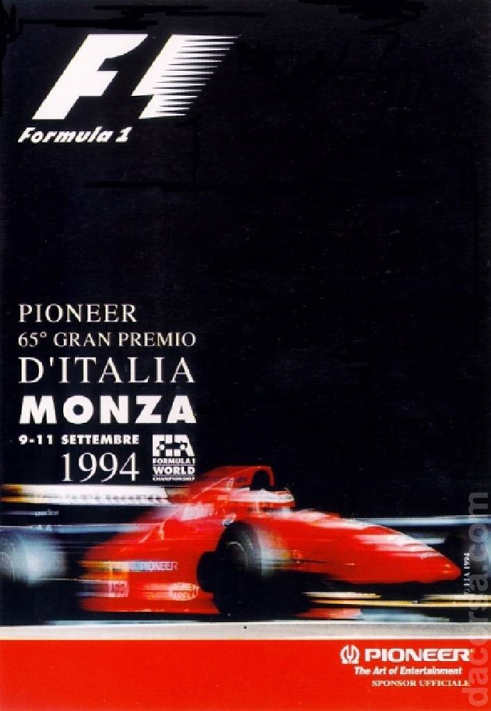 Image representing Pioneer 65. Gran Premio d'Italia 1994, FIA Formula One World Championship round 12, Italy, 9 - 11 September 1994