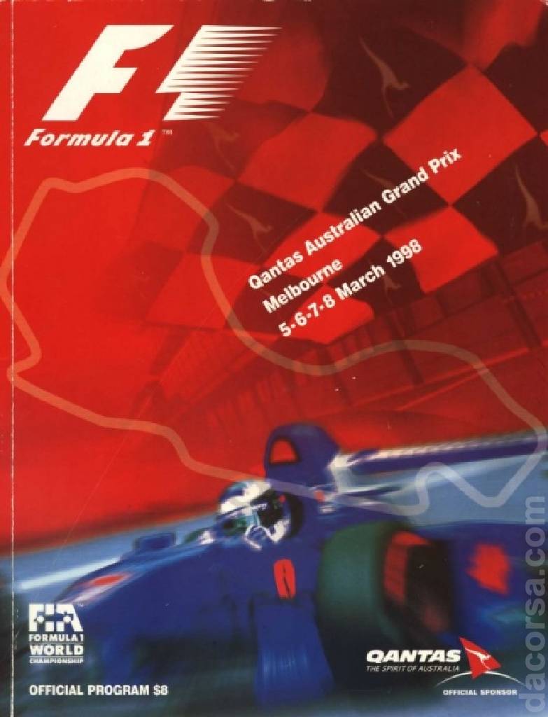 Poster of Qantas Australian Grand Prix 1998, FIA Formula One World Championship round 01, Australia, 5 - 8 March 1998