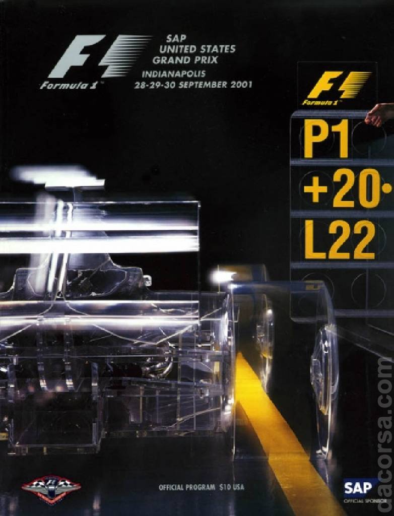 Poster of SAP United States Grand Prix 2001, FIA Formula One World Championship round 16, United States, 28 - 30 September 2001