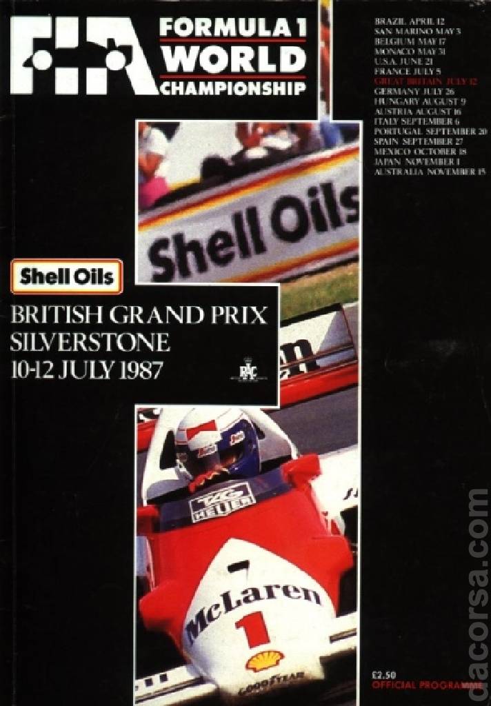 Image representing Shell Oils British Grand Prix 1987, FIA Formula One World Championship round 07, United Kingdom, 10 - 12 July 1987