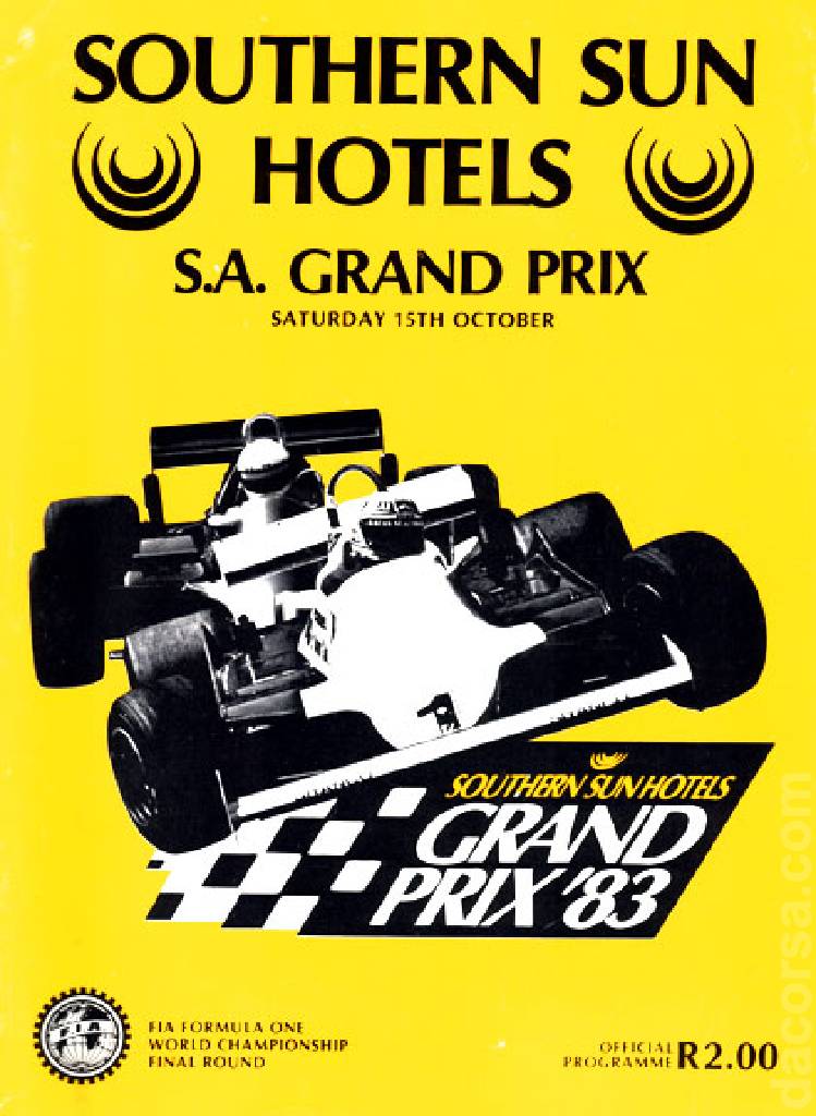 Poster of Souther Sun Hotels Grand Prix of South Africa 1983, FIA Formula One World Championship round 15, South Africa, 15 October 1983