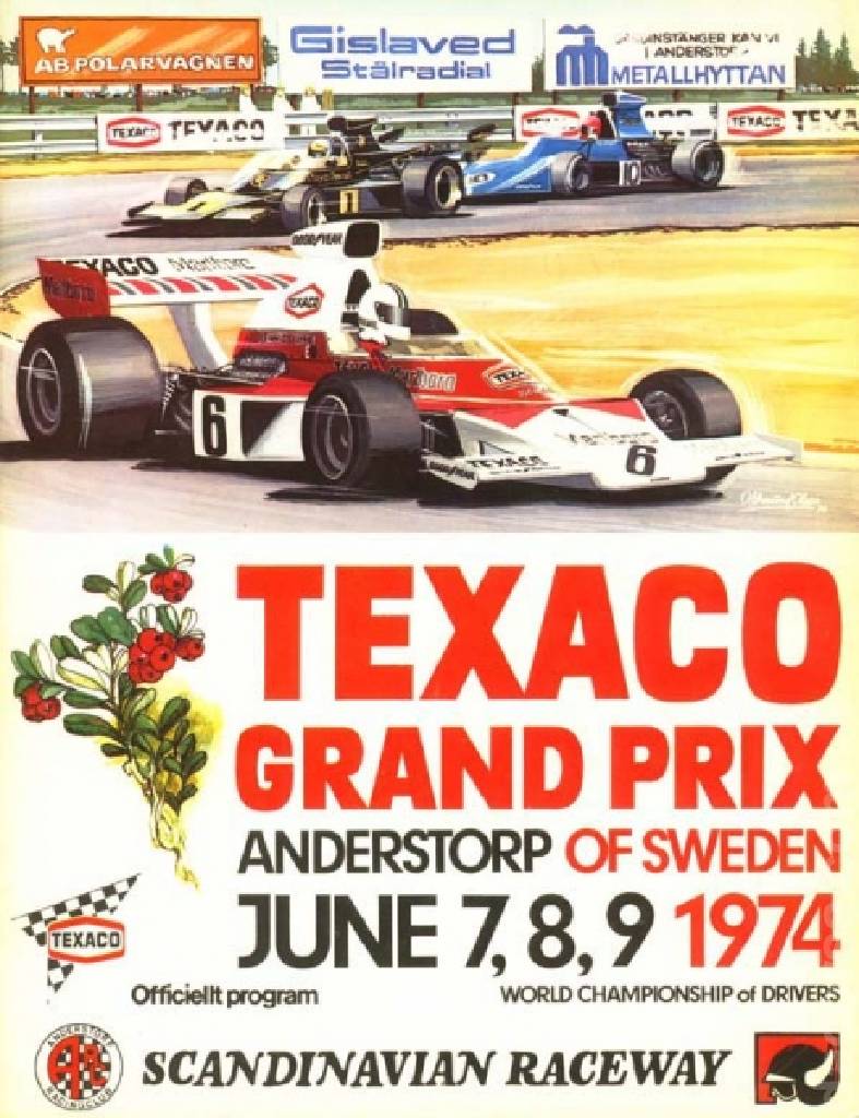 Poster of Texaco Grand Prix of Sweden 1974, FIA Formula One World Championship round 07, Sweden, 7 - 9 June 1974