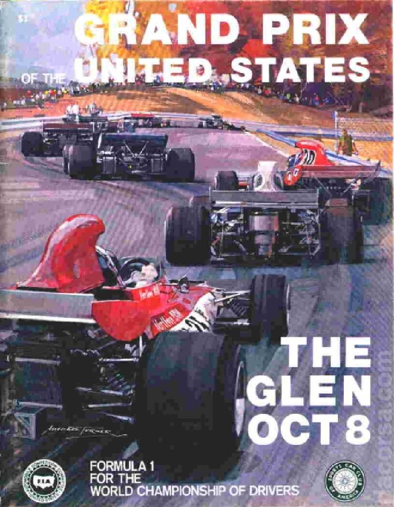 Poster of United States Grand Prix 1972, FIA Formula One World Championship round 12, United States, 8 October 1972