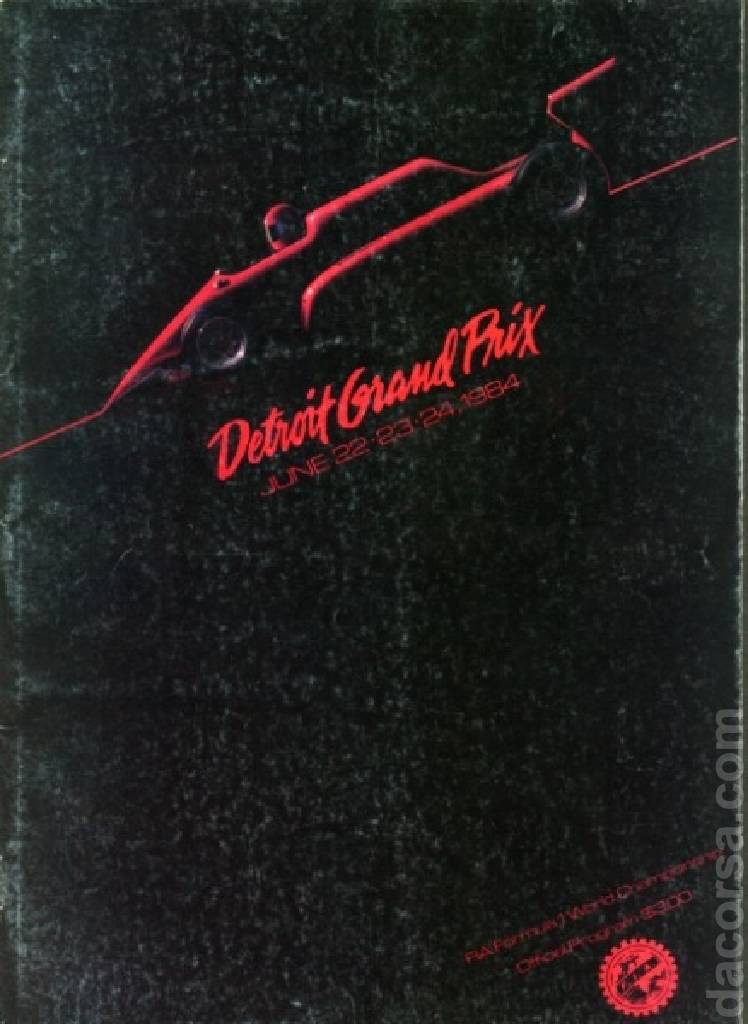 Poster of United States Grand Prix Detroit 1984, FIA Formula One World Championship round 08, United States, 22 - 24 June 1984