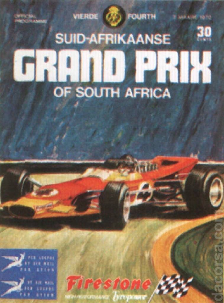 Poster of Vierde Suid-Afrikaanse Grand Prix 1970, FIA Formula One World Championship round 01, South Africa, 7 March 1970