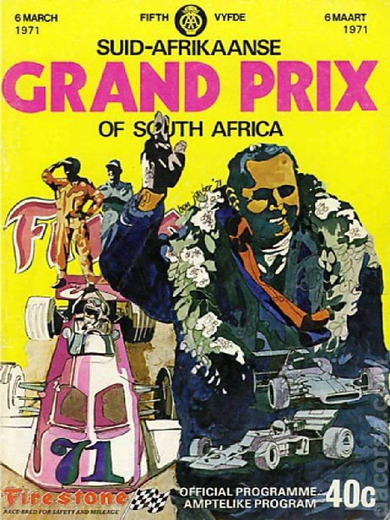 Poster of Vijfde Suid-Afrikaanse Grand Prix 1971, FIA Formula One World Championship round 01, South Africa, 6 March 1971