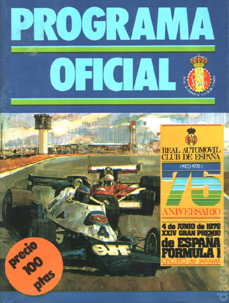 Poster of XXIV. Gran Premio de Espana 1978, FIA Formula One World Championship round 07, Spain, 4 June 1978