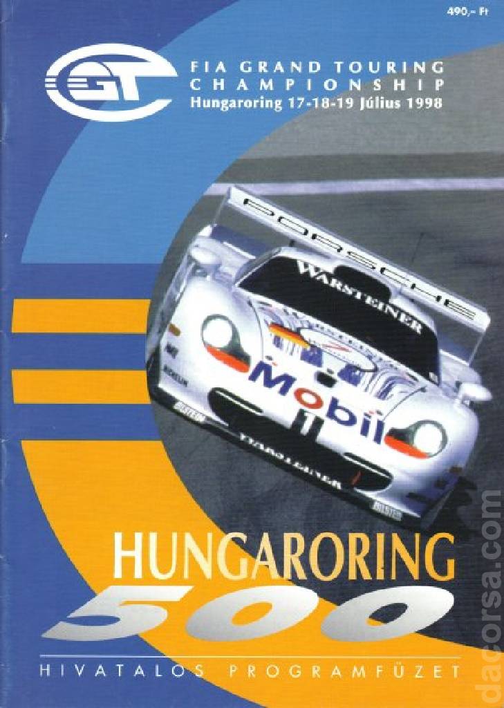 Poster of Budapest 500km 1998, FIA GT Championship round 05, Hungary, 17 - 19 July 1998
