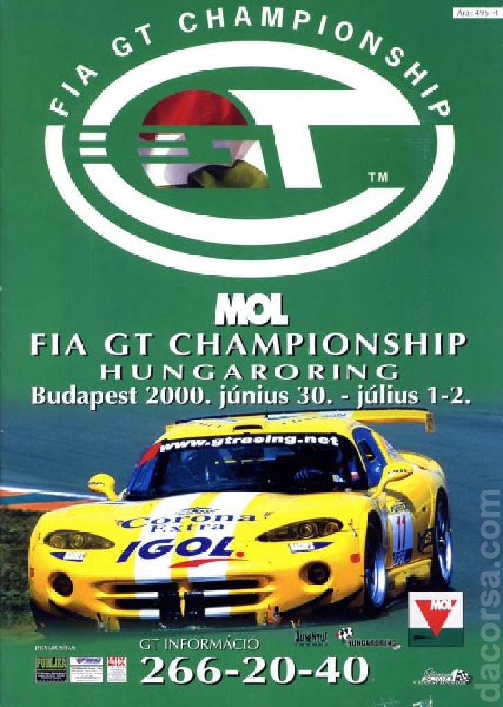 Poster of Budapest 500km 2000, FIA GT Championship round 05, Hungary, 30 June - 2 July 2000