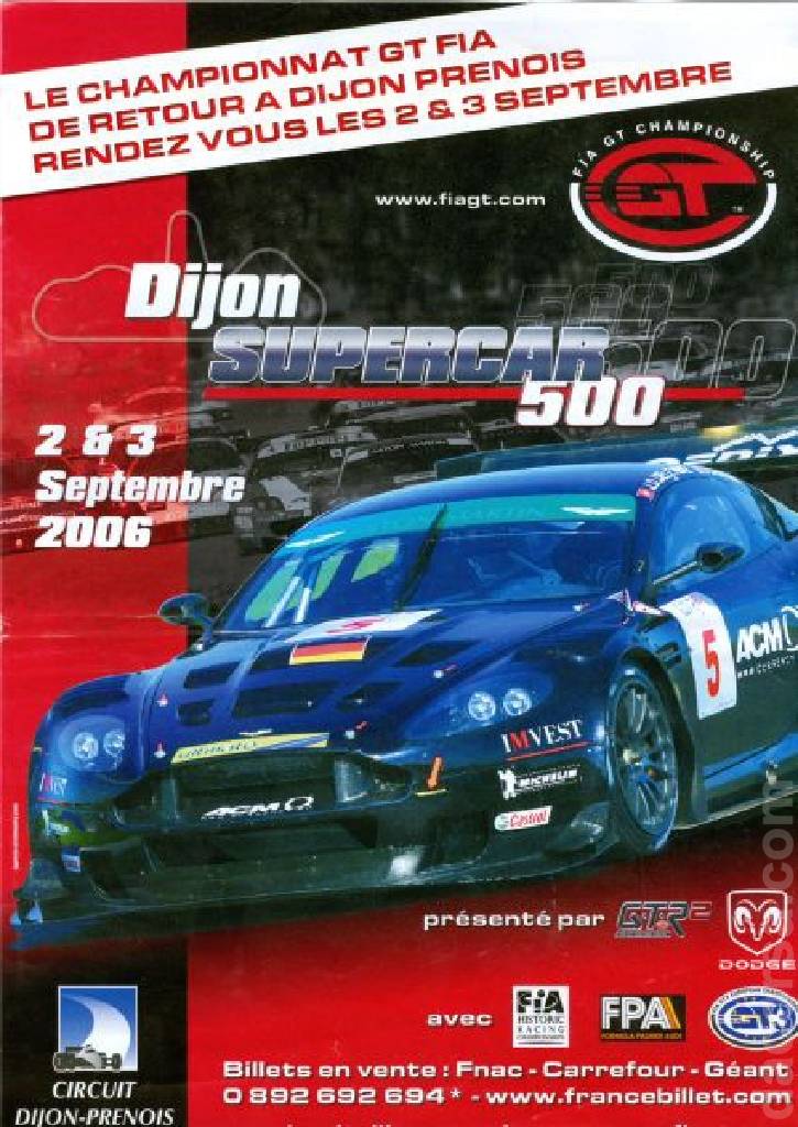 Image representing Dijon Supercar 500 2006, FIA GT Championship round 06, France, 2 - 3 September 2006