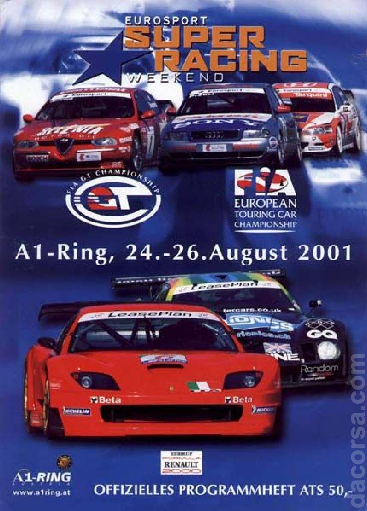Poster of Eurosport Super Racing Weekend Zeltweg 2001, FIA GT Championship round 08, Austria, 24 - 26 August 2001
