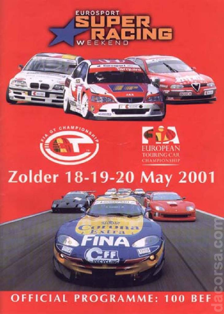 Poster of Eurosport Super Racing Weekend Zolder 2001, FIA GT Championship round 05, Belgium, 18 - 20 May 2001